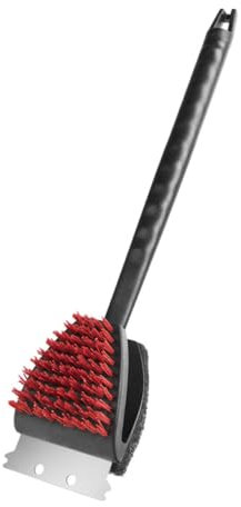 Abaodam Cepillo para Parrilla De Barbacoa Multifuncional Herramienta para Limpiar Barbacoas Cerdas De Nylon y Pala De Acero Inoxidable Fácil De Usar y Práctico Adecuado para Asados Al Aire Libre