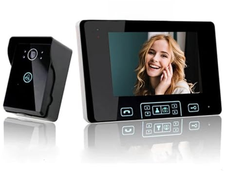 Citofono, 2.4GHz Wireless Video Campanello Citofono di Campanello for Porte con Schermo da 7 Pollici Sbloccare il Controllo di Accesso for La Casa Villa per aziende