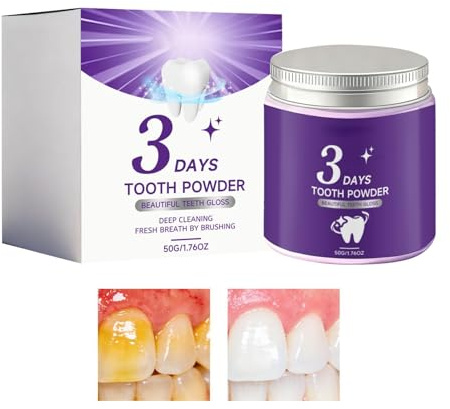 Tandkrämspulver 50g Uppfräschande Andedräkt | Djuprengörande Pulver För Glans och Munhygien Dag Natt