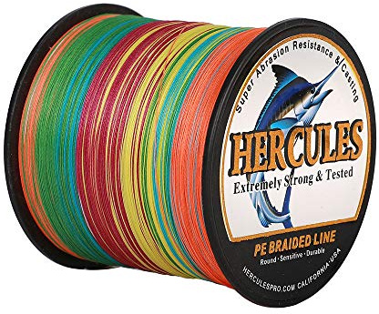 HERCULES Sedal Trenzado de 4 Hilos, 100-2000 m, 6-100 LB, Súper Suave, Polietileno, Multifilamento Hilo Trenzado de Pescar en el mar y en el Agua