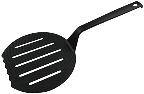 Fackelmann omelettspade NERO, köksredskap av plast, crepespad för belagda kastruller och stekpannor, handtag med stoppfunktion, högkvalitativ pannkaksspad (färg: svart) Antal: 1 styck