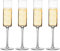 Maison & White Edge Champagne Flutes - Set of 4 | Flat Bottom Wine Glasses | Prosecco Glass | Christmas Drinking Glasses | Square Champagne Flutes | M&W (Clear)