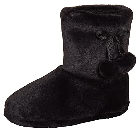 Lora Dora Womens Faux Fur Slipper Boots Ladies Memory Foam Fleece Lined Plush Bootie Slippers House Shoes