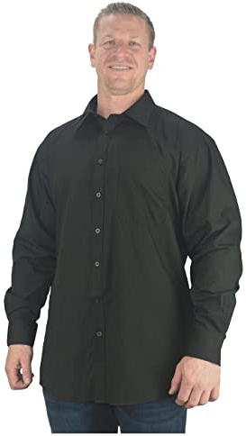 Big Mens Black Mort Extra Tall Extreme Length Line Long Sleeve Shirt for Sizes 2XL 3XL 4XL 5XL 6XL, Size : 3XL