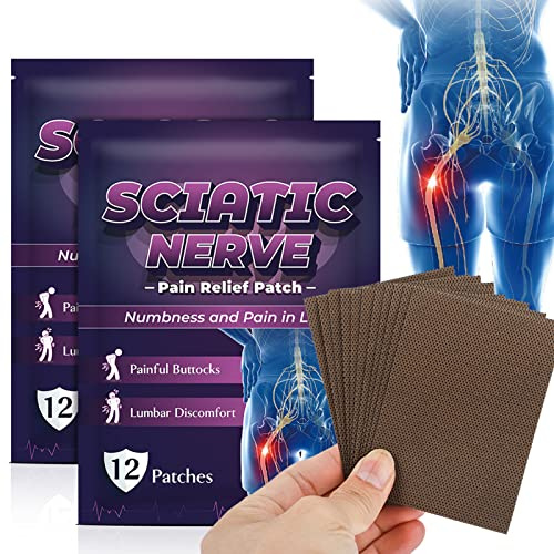 Cerotto per Sciatica, Cerotti per nervo sciatico, 60 fogli Patch per la riduzione del dolore al nervo sciatico Tessuto elastico Patch muscolare a rilascio multifunzionale per la natica posteriore