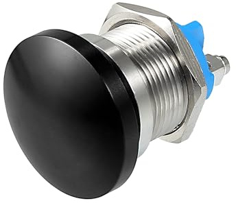 QUARKZMAN 19 mm, Momentaneo Spingere Pulsante Interruttore Metallo Pulsante A/C DC 12V-250V Nero