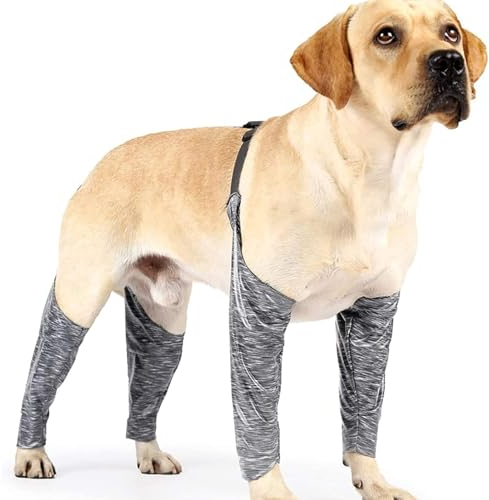 Aznever Anti-Leck-Hundebeinmanschette, Hunde-Erholungsanzug, wasserdichte Hundestützbandage, Verstellbare Stützbandage Für Hunde, Gelenkbandage, Bandagen Gegen Das Lecken Von Wunden An Den Beinen
