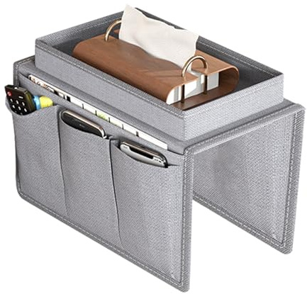 Armstödsfickorganiserare | sidoförvaring för soffa | Armstödsficka för soffa | soffarmbricka, sidobricka för soffa och stort armstöd för soffa med 5 fickor