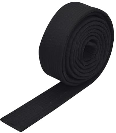 FSSTUD Taekwondo-Ranking-Gürtel, 1,6 m x 4 cm, klassischer Judo-Gürtel, einfarbig, Kampfsport-Gürtel, Karate, Uniformgürtel, Jiujitsu-Kostüm-Gürtel, Schwarz