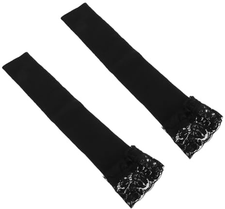GALPADA Eleganti Manicotti in Pizzo Per Le Braccia Guanti Alla Moda Da Donna Scaldamani in Maglia Nera Guanti in Pizzo Staccabili Per Luso Quotidiano