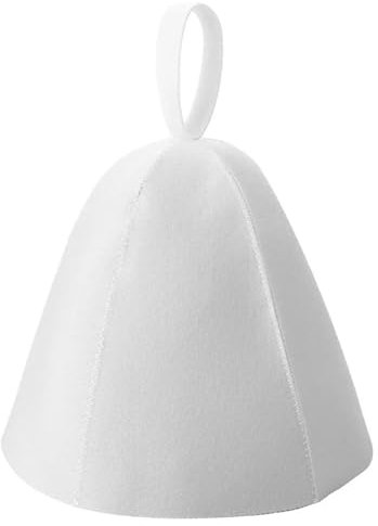 LUYSGBXR Sauna Hat Thicken Cap Sauna Hat Heat Insulating Lightweight Protect Hair Wear Wool Felt(White)