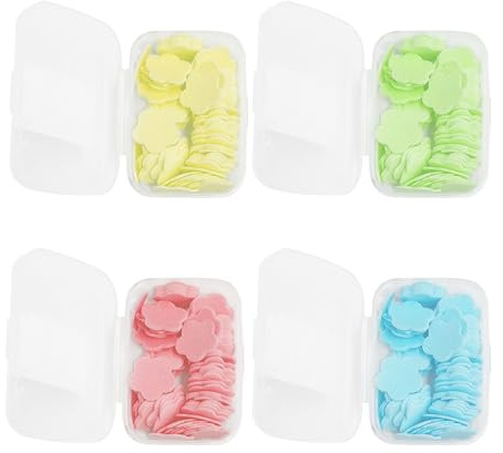 MAXQUU 4 Sets Of Soap Paper Sheets, Portable Soap Sheets, Hand Cleaning Supplies, Hand Washing Accessories, Suitable For Travel, Shopping, And Camping.