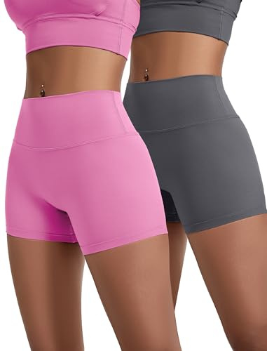 VOENXE Mujer Yoga Short,Cintura Alta Push Up Mallas Correr,EláSticas Deporte Leggins,Gimnasio Ejercicio Scrunch Butt Pantalones Cortos,Deportivo Ciclista Jogging Mallas Cortas Multi Pack De 2