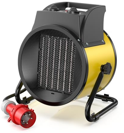 DAHTEC Electric Fan Heater 5000W - Fast Heating - Industrial Ceramic Heaters - Need 400V Three-phase Electricity - Ideal for Construction Site, Garage, Greenhouse
