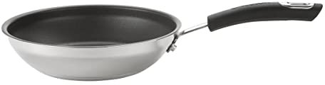 Circulon Total Stainless Steel Frying Pan, Non-Stick Pan for Even and Thorough Cooking, Stainless Steel Cookware Suitable for All Hob Types Including Induction, 22 cm