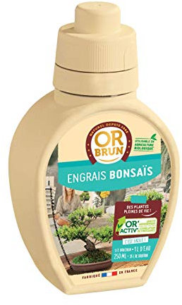 OR BRUN Engrais Bonsaïs - 250ml - Améliore & Favorise La Croissance - Fabriqué En France - Utilisable En Agriculture Biologique OBRECLBONSAI250