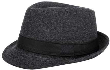 ITODA herr Fedora Trilby hatt klassisk Fedora hatt panama-hatt kort kant jazzkeps vintage roll-up gentleman hatt plommonhatt gangster party hatt för män kvinnor