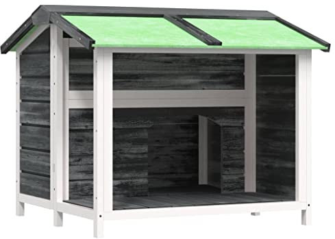 vidaXL Hundgård grå 96x87x80,5 massiv furu