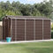 Festnight Caseta de Jardín Grande 191 x 385 x 198 cm Cobertizo Exterior de Acero Galvanizado con Puerta Corredera y Estante de leña, Ventilaciones para Almacenamiento de Herramientas Marrón