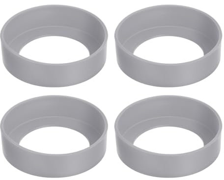 sourcing map 4Pcs Housse de Protection pour Bouteille d'Eau, Manchon en Silicone Antidérapant pour le Fond de Bouteilles, Gobelets et Tasses, Gris (70mm)
