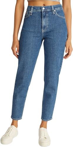 Calvin Klein Women's High Waist Mom Jeans, Blue (Denim Medium), 31W/28L