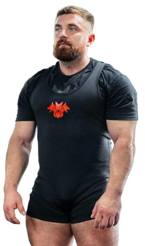 CERBERUS Strength Powerlifting Singlet för män, Svart, M