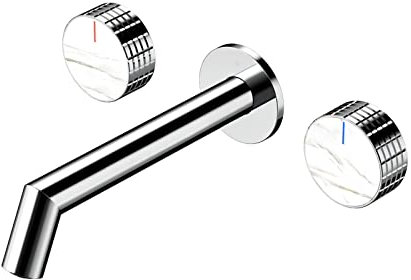 Grifos de baño, grifo de baño montado en la pared, grifos de baño for fregadero de 3 orificios, lavabo de baño, grifo mezclador de lavabo de latón con doble manija, lavabo de tocador, grifo de montaje