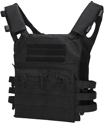 Tactical Vest,Men and Women Airsoft Vest Lightweight Hunting Chest Carrier Vests Airsoft Clothing Utility Vests for Outdoor Paintball Shooting Wargame Black