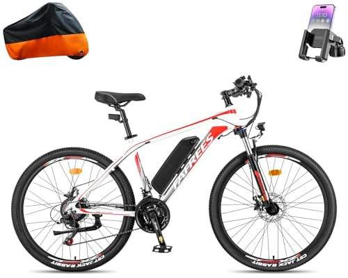 Fafrees 26 Electric Bike, Electric Bikes for Adults WITH 468Wh Removable Battery, Pedal Assist Ebikes for Men Women, 250W Electric Bicycle for City, 25KM/H 21 Speed MTB, HAILONG White
