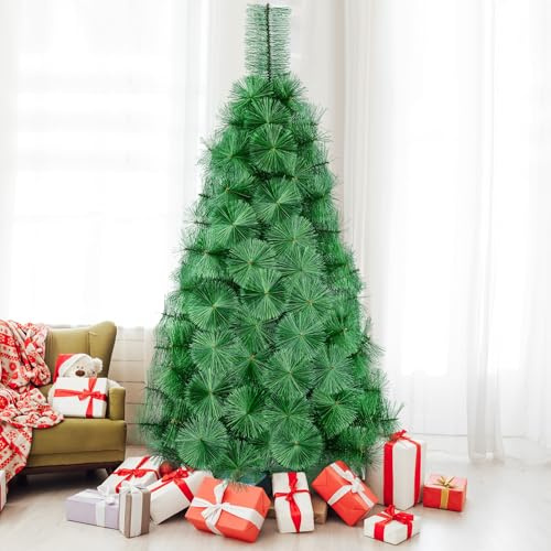 Artecreativa Árbol de Navidad 150 cm – Agujas de Pino realistas en PVC Bicolor, Base metálica Estable, árbol frondoso y Reutilizable para Interior