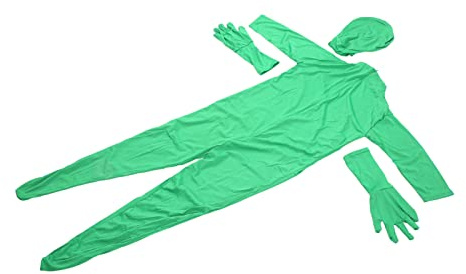 GOTOTOP Green Screen Body Milk Silk Chroma Key Suit 160 Cm Andningsbar Helkroppsdräkt med Dragkedja Fingeröppningar för Fotografering Video Livestreaming Vuxna