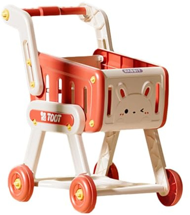 KTUXZCI Carrito de Compras de Juguete para niños con Rollos, Divertido Carrito de Compras Educativo para Aprendizaje Activo.