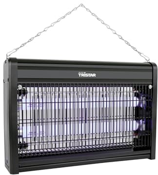 Tristar IV-3720 Mata Insectos con Alcance de 80 m² y Bandeja colectora, Rejilla de Alto Voltaje 2200-2400 V, Potencia Tubo UV 2 x 10 W, Dimensiones: 38,5 x 10 x 32 cm, 20 W
