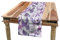 ABAKUHAUS Blumen Tischläufer, Laub Blätter lila, Esszimmer Küche Rechteckiger Dekorativer Tischläufer, 40 x 180 cm, Lavendel Beige