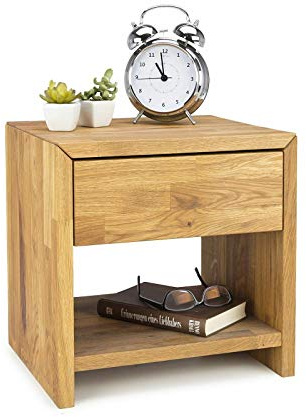 Eternity-Moebel24 Nachtkonsole Nachttisch Nachtkommode Nako Wildeiche Massiv geölt Nako mit Schublade