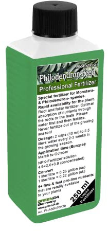 GREEN 24 Engrais Philodendron et Monstera (faux philodendron) | Engrais liquide complet NPK pour Philodendron 250ml