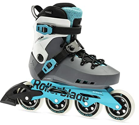 Rollerblade Maxxum XT Women's Adult Urban Inline Skate, Anthracite and Aqua, Performance Inline Skates