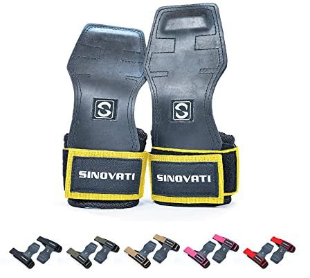 SINOVATI Draghjälp, styrketräning, lyftremmar, fitness, dragstöd, crossfit Grips för styrketräning, bodybuilding och crossfit | Grip Pads fitness med 7 mm handledsskydd