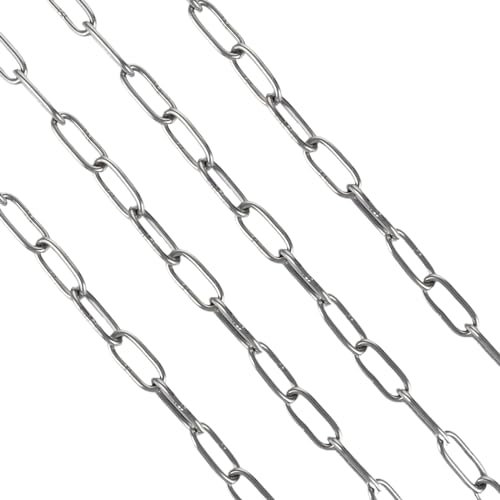 WOPPLXY 4 cadenas de acero inoxidable 304, cadena de 1 m y 3 mm, cadena de eslabones largos, cadena de seguridad para colgar vallas, cadena de columpio, silla colgante, cadena de lámparas, puertas de