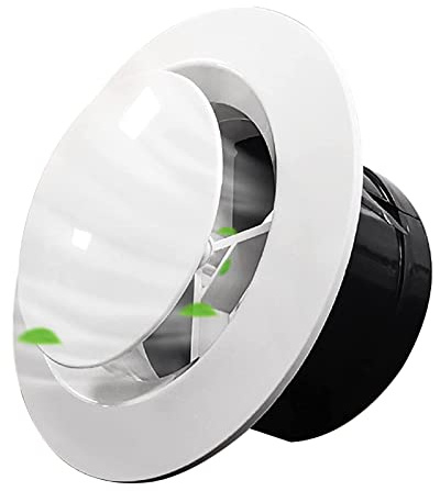 Ventilationskåpa, Ventilationslock Justerbart inomhusventilationsuttag ABS Runt tak Ventilationsventil Grill Väggventilkåpa for badrum, 125 mm (Size : 200mm)