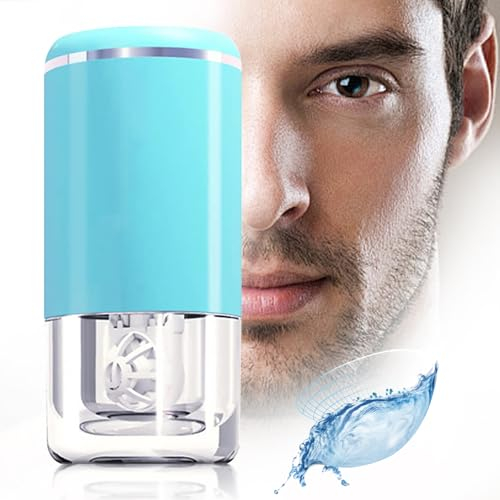 Portable Ultrasonic Contact Lens Cleaner with USB Charger and Solution Soak Case - Soft, Colored, Hard, Rgp, Ok Lens Blue