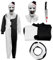 Applysu Terrifier Kostüm Kinder Halloween Art the Clown Kostüm Gruseliger Terrifier Schwarz Weißer Overall Outfits für Cosplay Partys