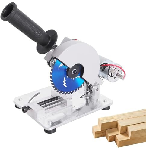 oiakus Mini Sierra Ingletadora, Sierra Ingletadora Compuesta con Ángulo De 0-45° Y Altura Ajustable, para Corte De Metal Blando, Láminas De Hierro, Madera, Plástico Y Aleación De Aluminio