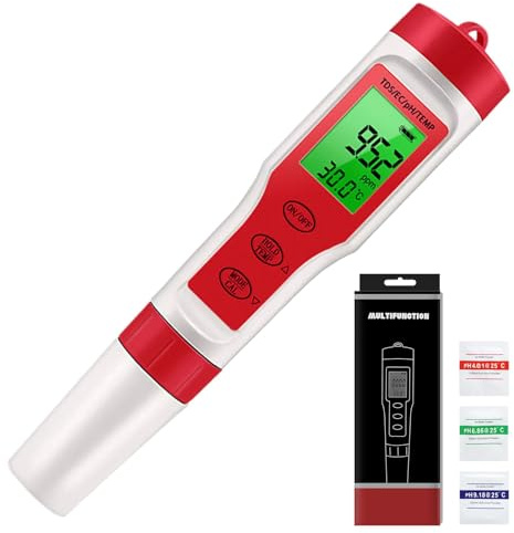 Digital pH-mätare Temperaturmätare EC PPM-detektorsensor | Testare Digital Vattenkvalitetstestare För , Hydroponik, Akvarier, Pooler, Dricksvatten, Spa, Dammar, Laboratorium,