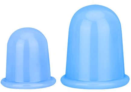 Huybaa 2 pezzi Ventosa Anti Cellulite dimagrante, Ventose in Silicone, Tazze di Massaggio Sottovuoto in Silicone, Cura Bellezza Massaggio (blu)