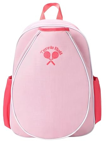 Generico Zaino Tennis per Bambini, Borsa Tennis Leggera, Borsa Portatile per Racchette Pickleball, Racchetta Badminton, Racchetta Squash (Rosa)