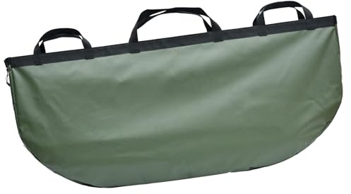 TIKATARER Large Fishing Net Bag, Foldable Fishing Keep Net, Landing Carp Sack Spacious Fish Carrier Bag, Ideal for Carp Gear, 50.39x22.83x4.72in (Green)