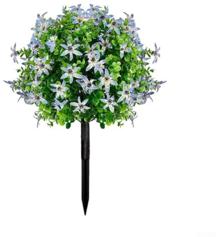 Palla topiaria in finto bosso stabile al sole con mix di fiori botanici per bordi da giardino o centrotavola da cortile (rosso)