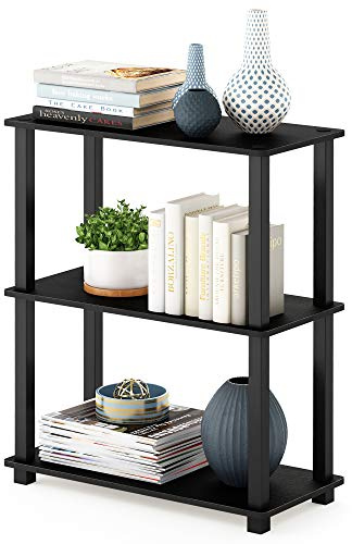 Furinno Scaffale Multifunzione 3 ripiani Americano/Black Tubo rettangolare