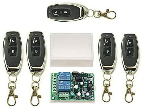 5 x 2CH 433MHz Wireless Remote Control / Switch + 1 x Receiver for Windows, Entrances, Garage Doors, Alarm Systems